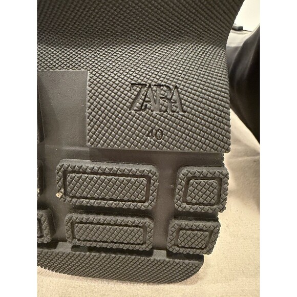 Zara Sporty Zippered Technical Fabric Black Ankle Boots Women Size US 9 EUR 40 - Picture 15 of 15